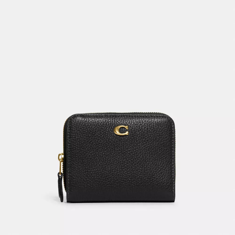 Essential Billfold Wallet - Pebble Leather/Brass/Black