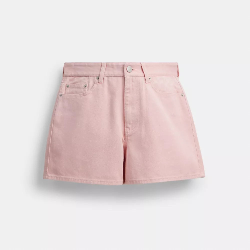 Colorful Signature Denim Shorts - Pink