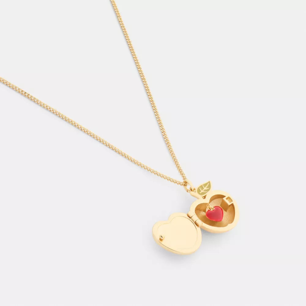 Signature Apple Pendant Necklace - Gold/Red Multicolor