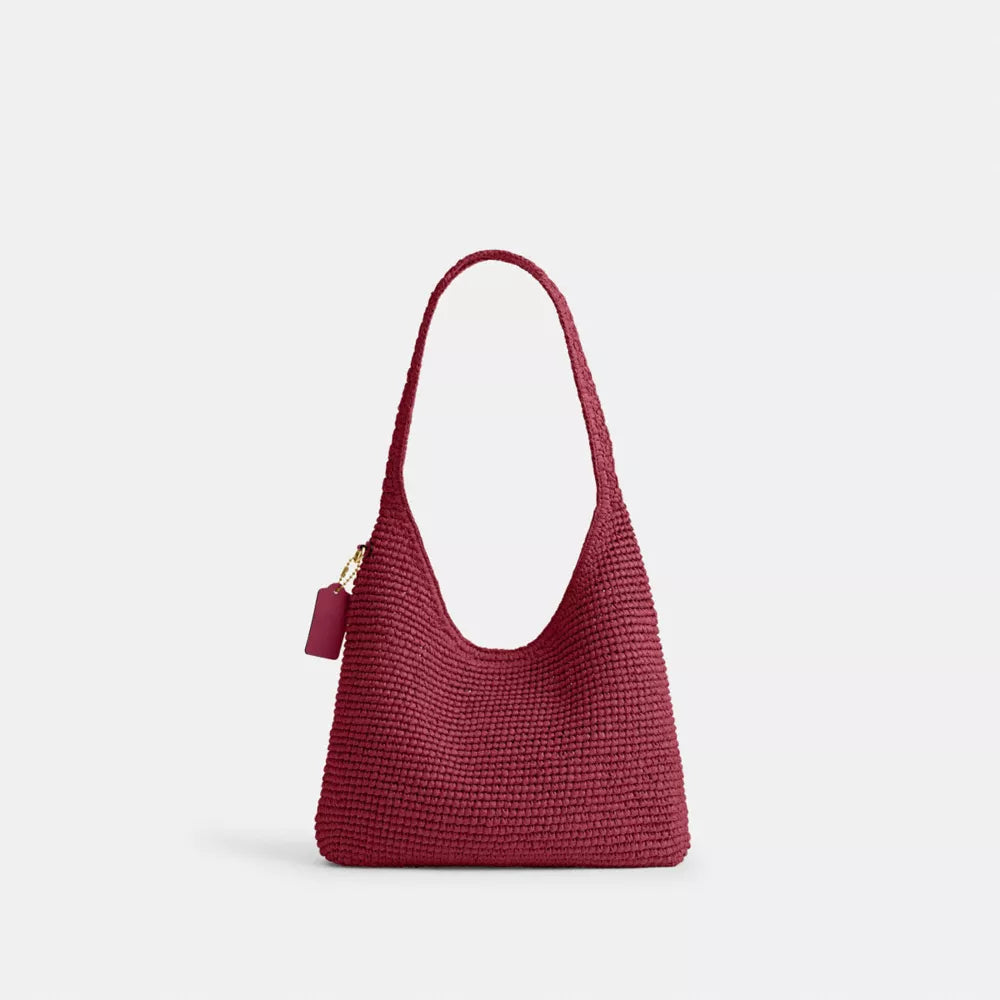 Brooklyn Shoulder Bag 28 - Straw/Brass/Dark Fuchsia