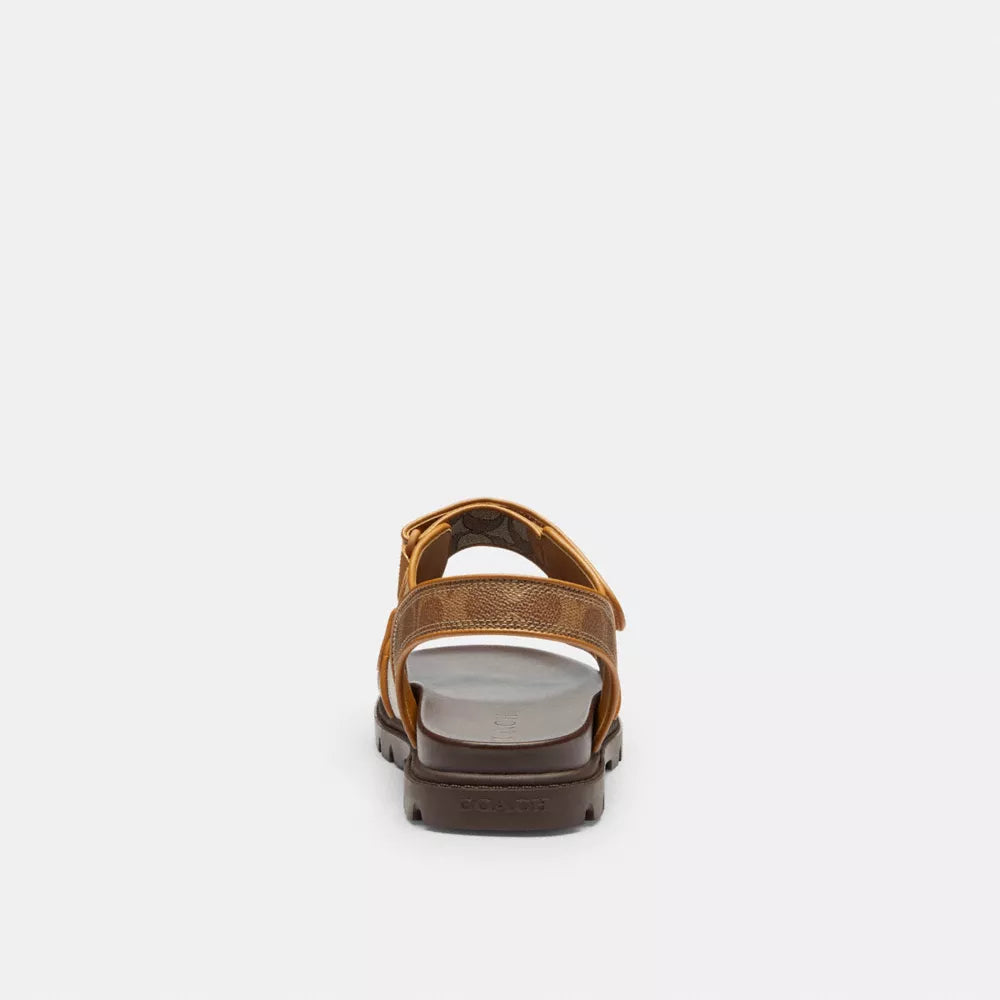 Double Strap Sandal In Signature - Multi