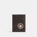Passport Card Case In Signature Canvas With Patches - Signature Canvas/SV/Walnut/Black