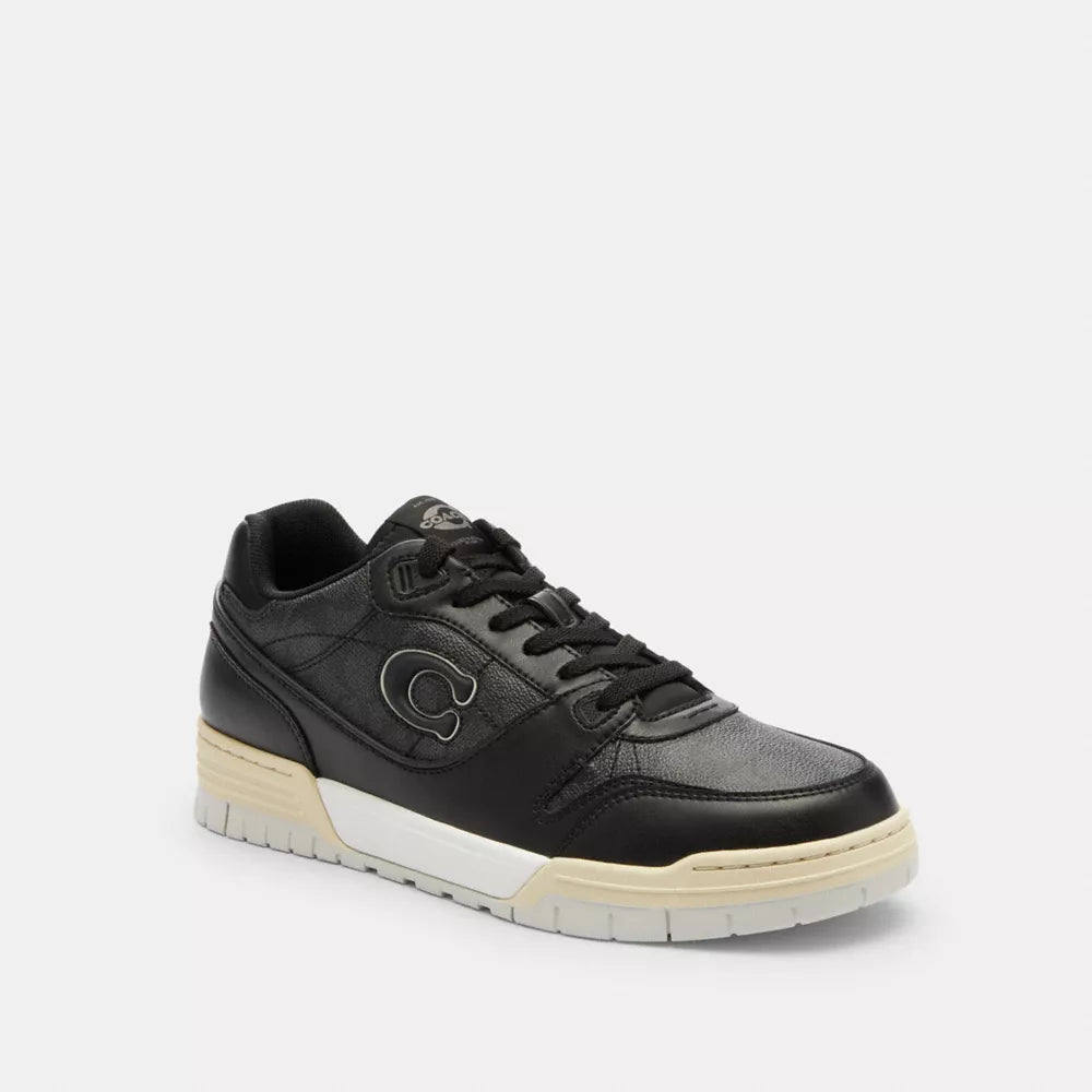 Soho Sneaker With Signature Canvas - Charcoal/Black