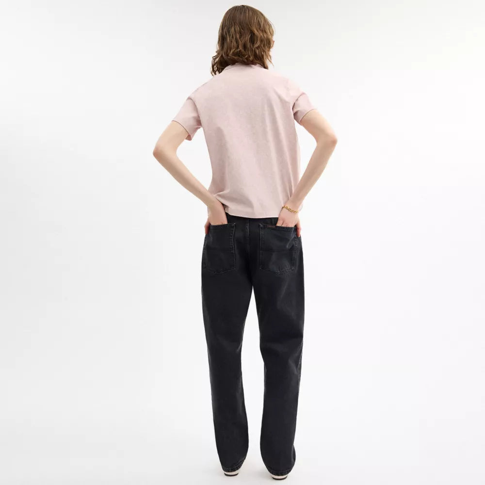 All Over Signature T-Shirt In Organic Cotton - Pink Multi