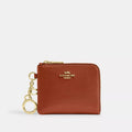 Small Corner Zip Wallet - Crinkle Leather/Gold/Cinnamon
