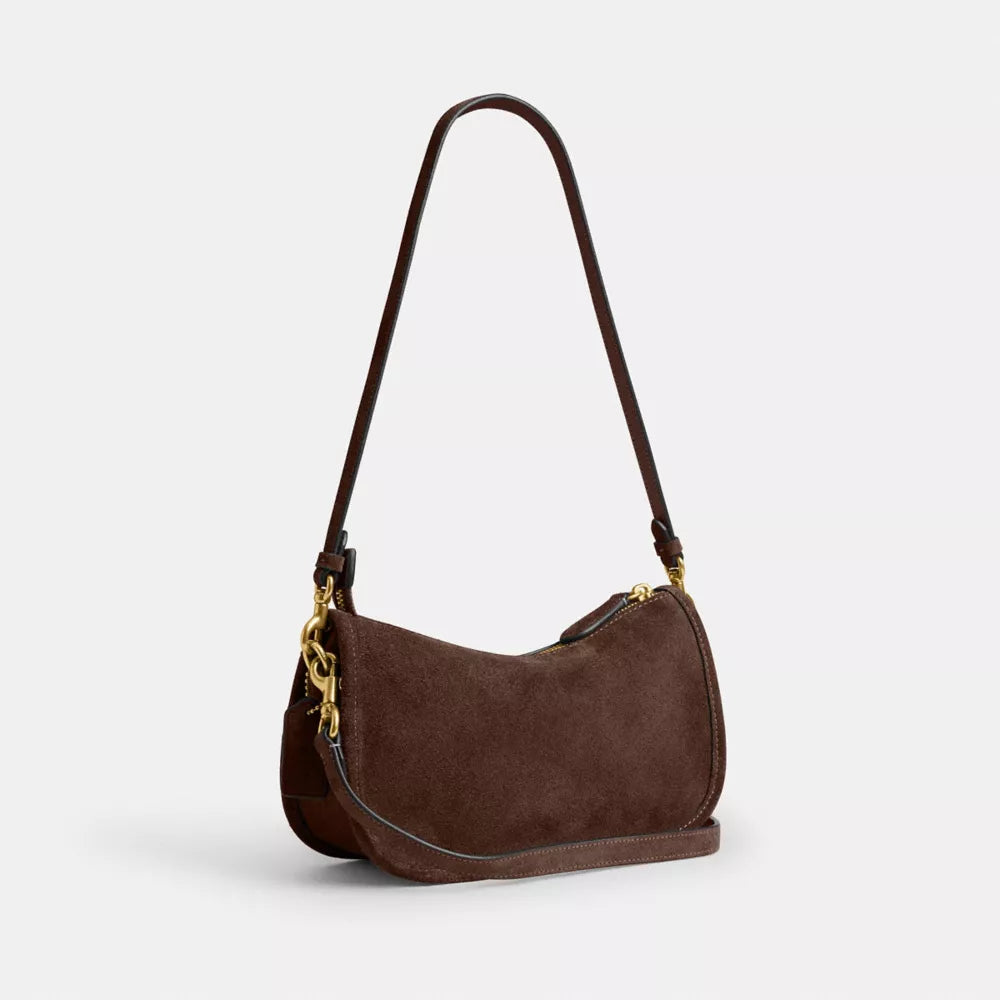 Waverly Bag - Suede/Brass/Dark Chocolate