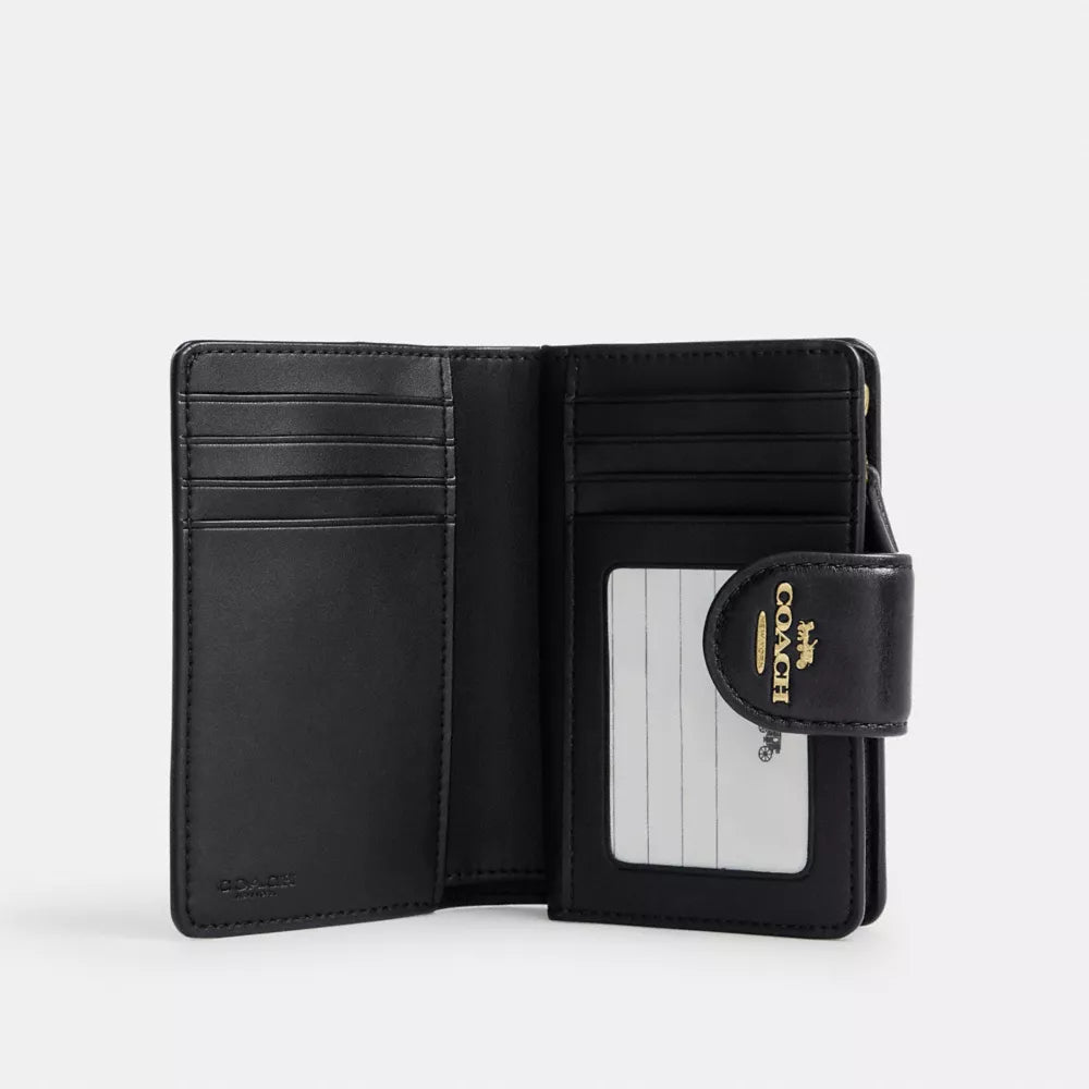 Medium Corner Zip Wallet - Embossed Crocodile/Gold/Black