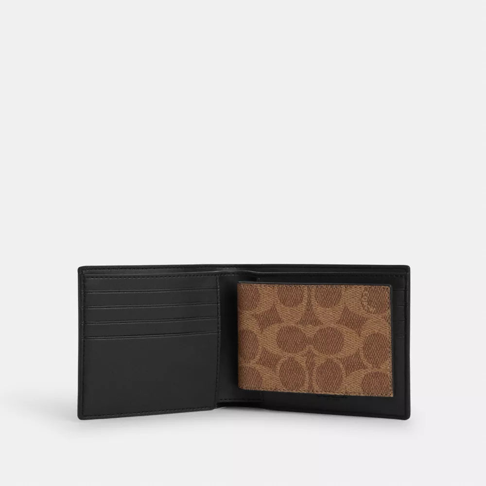 3-In-1 Wallet In Signature Canvas - Mahogany Multi