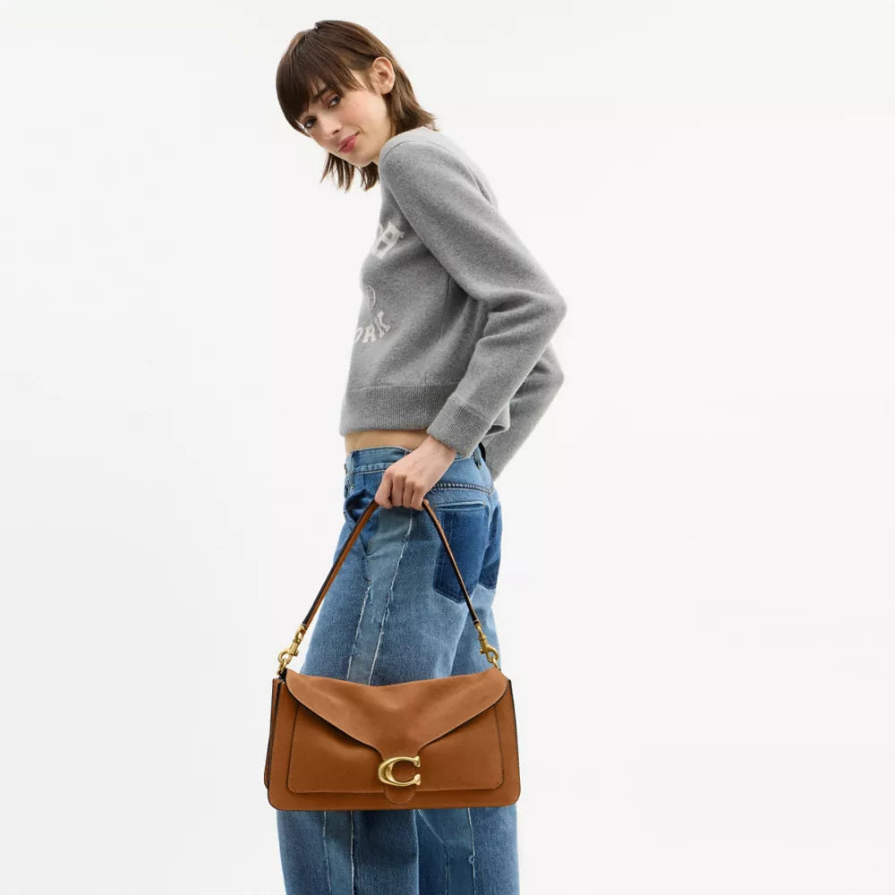 Tabby Shoulder Bag 36 - Suede/Brass/Caramel