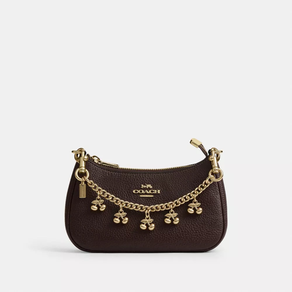 Bag Charm Chain With Cherry Charms - Gold/Gold