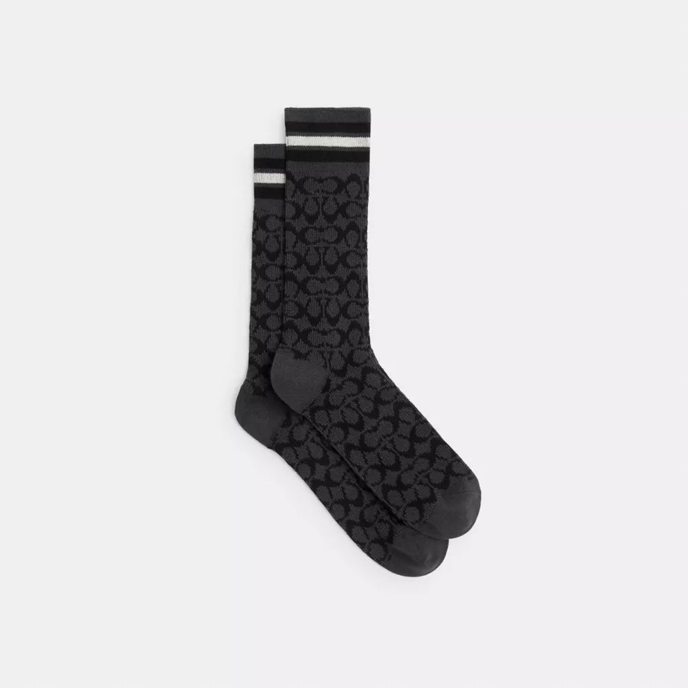 Signature Calf Socks - Charcoal