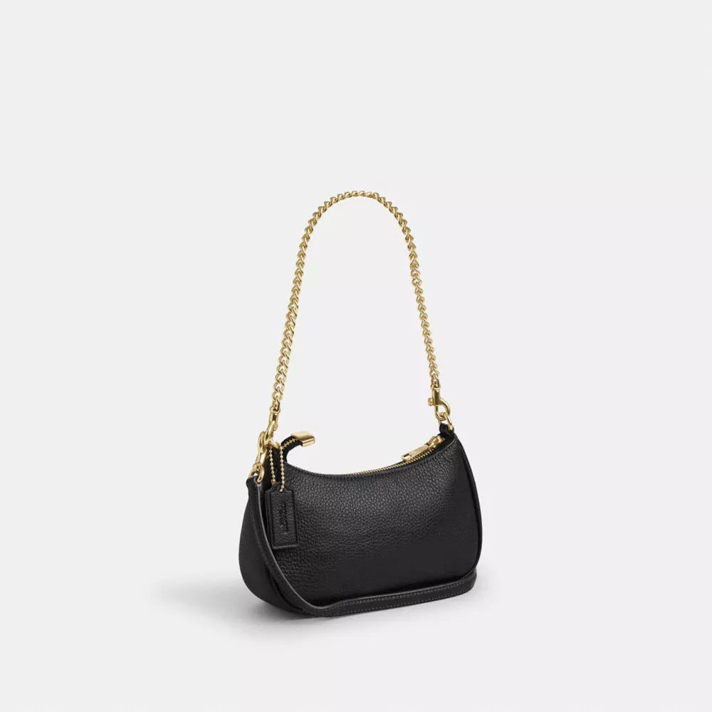 Teri Mini Crossbody Bag - Pebbled Leather/Gold/Black