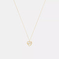 Coach Script Heart Pendant Necklace - Gold/Multi