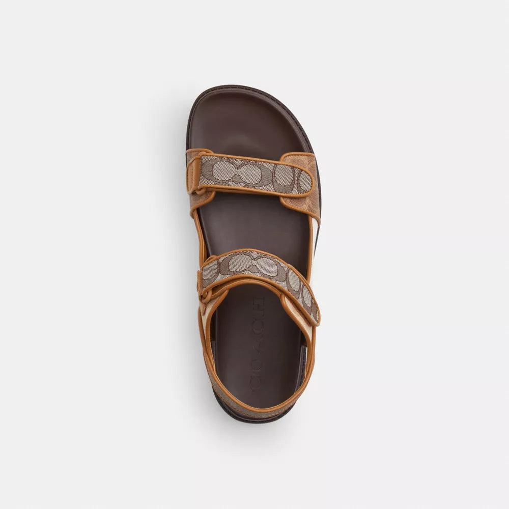 Double Strap Sandal In Signature - Multi