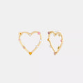 Oversized Heart Stud Earrings - Gold/Multi