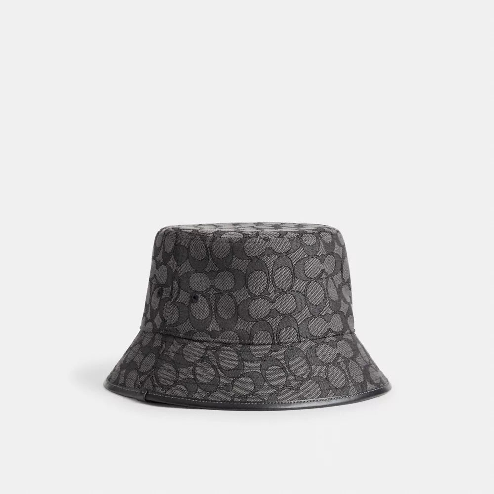 Signature Jacquard Bucket Hat - Charcoal