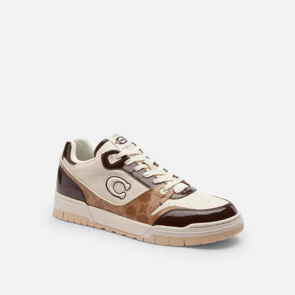 Soho Sneaker With Patent Signature - Brown/Maple