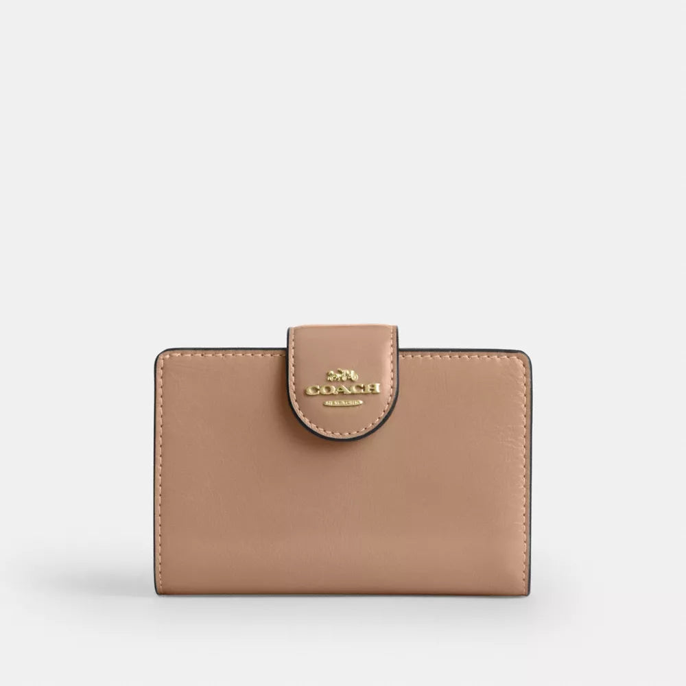 Medium Corner Zip Wallet - Gold/Taupe
