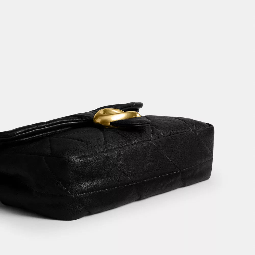 Tabby Shoulder Bag 26 With Quilting - Brass/Black