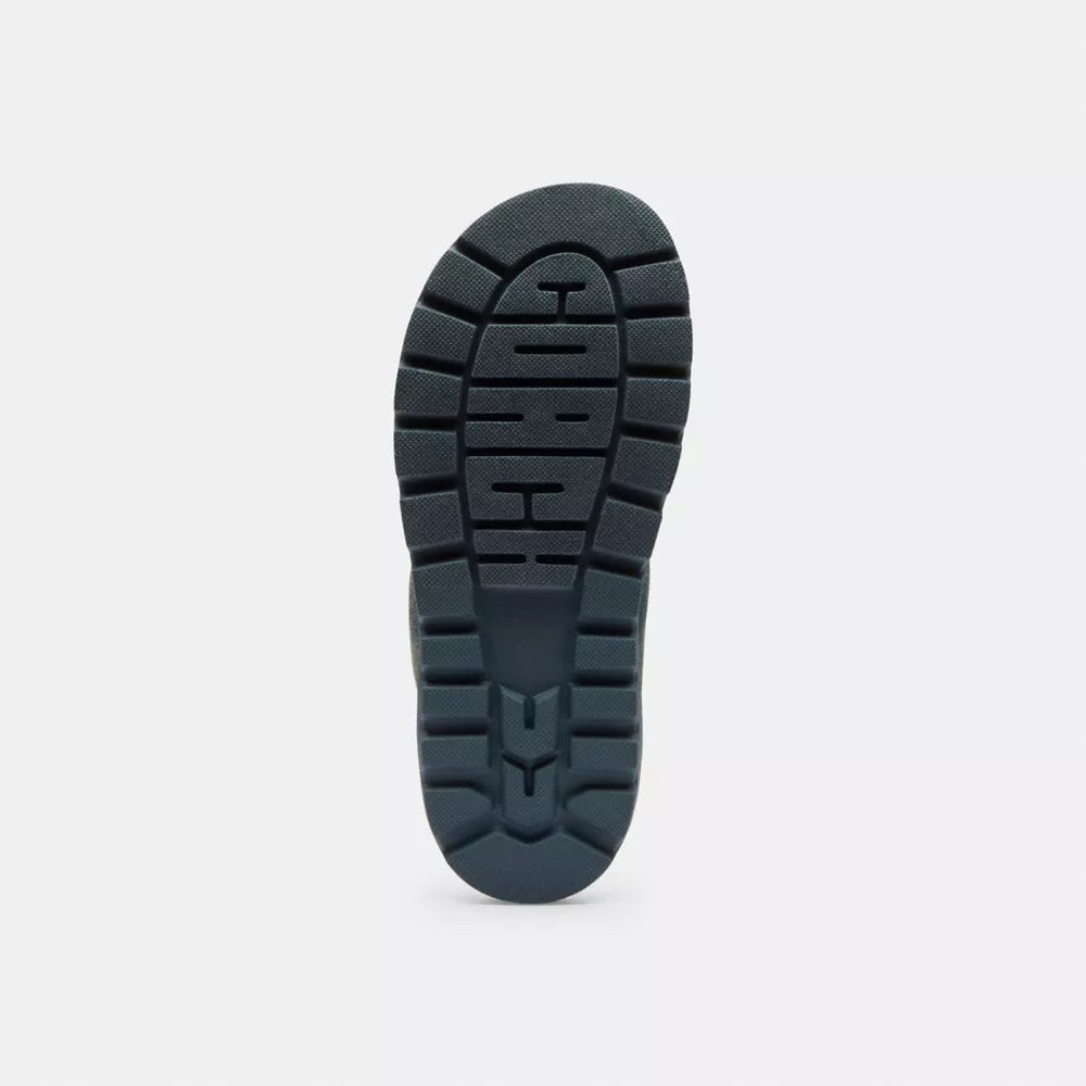 Brynn Thong Sandal In Loved Denim - Dark Indigo