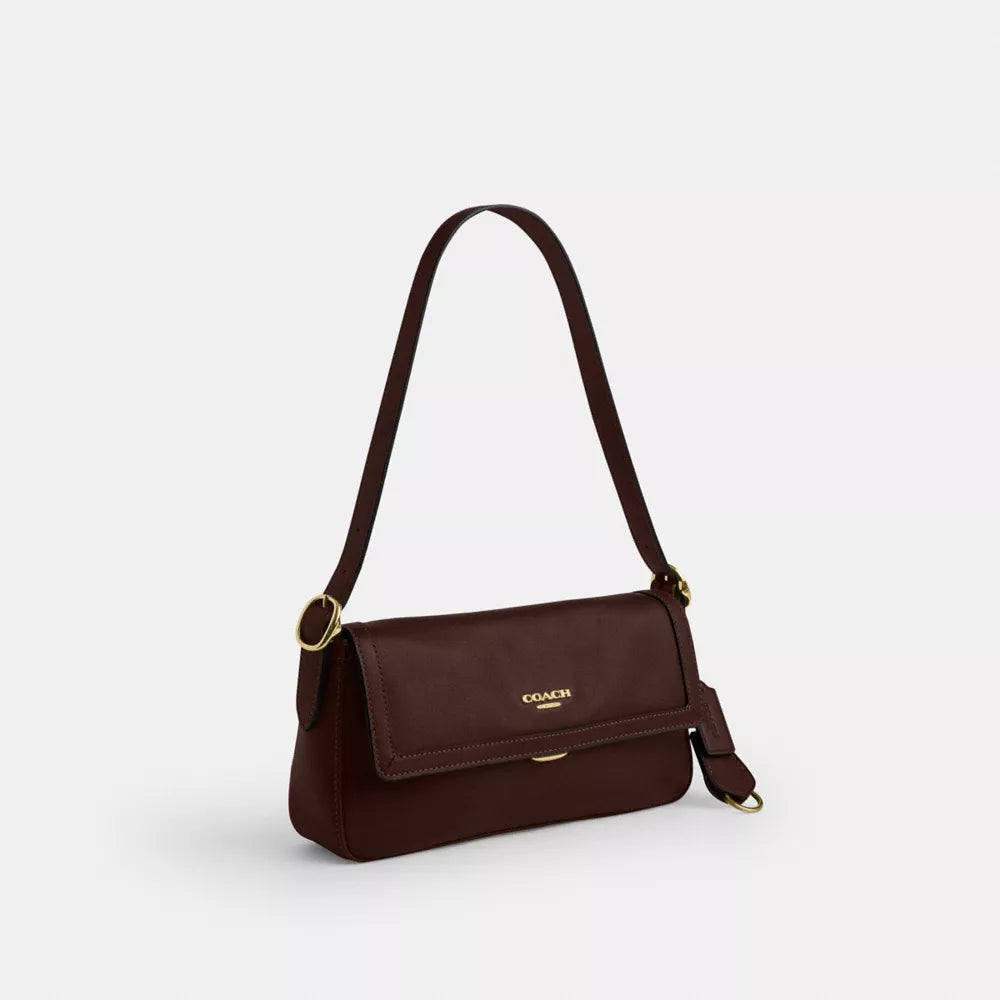 Etta Small Flap Shoulder Bag - Natural Grain Leather/Gold/Maple
