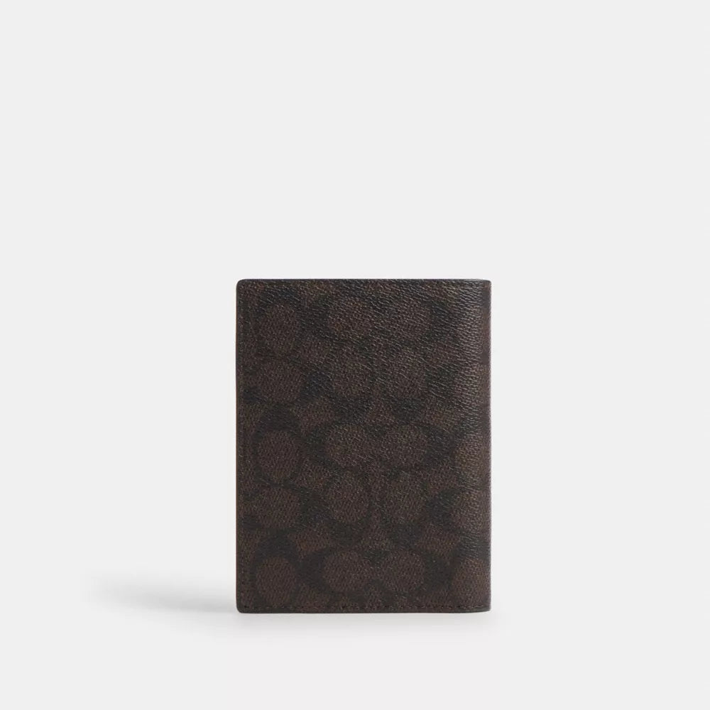 Passport Card Case In Signature Canvas With Patches - Signature Canvas/SV/Walnut/Black