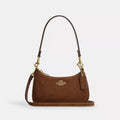 Teri Mini Crossbody Bag - Suede/Gold/Warm Brown
