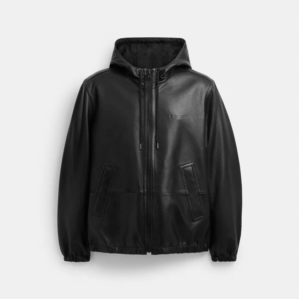 Reversible Leather Trainer - Black/Charcoal