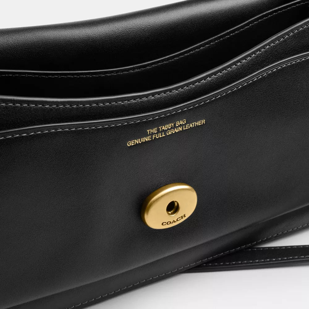 Tabby Shoulder Bag 26 - Smooth Leather/Brass/Black