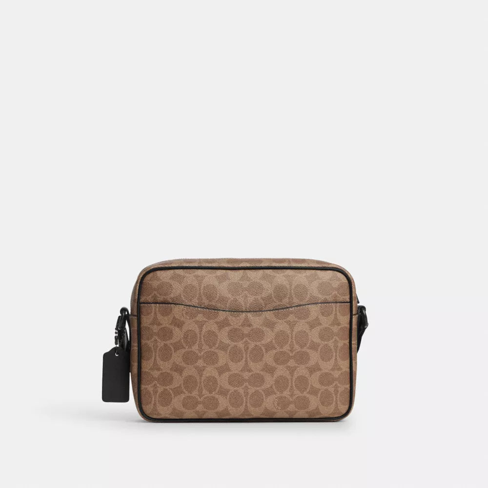 Colton Crossbody Bag 25 In Signature Canvas - Signature Canvas/Matte Black/Tan Black