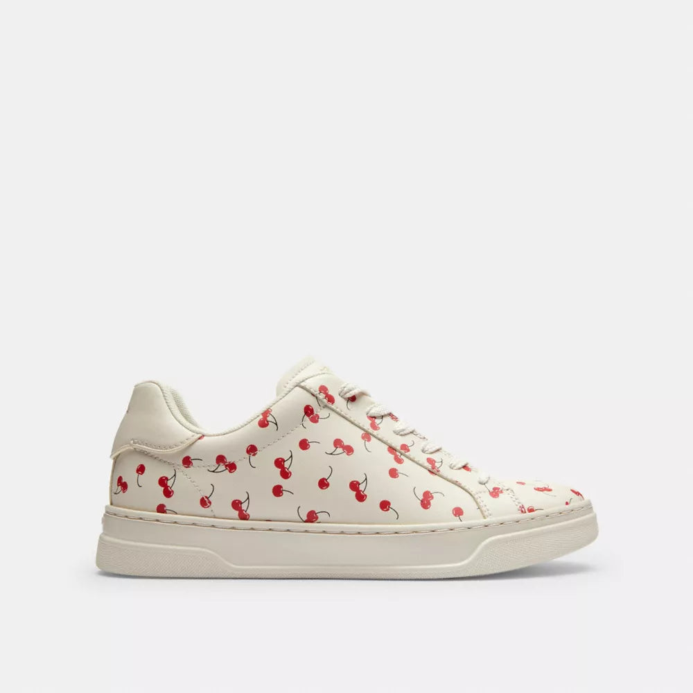 High Line Sneaker With Cherry Print - Chalk Multi