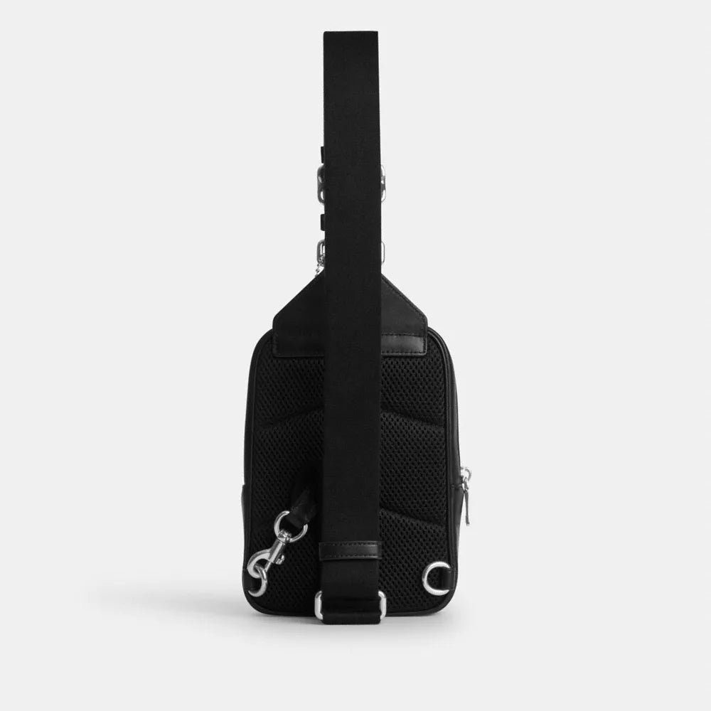 Racer Sling Pack In Signature Canvas With Patches - Signature Canvas/SV/Walnut/Black