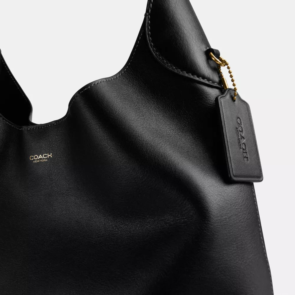 Brooklyn Shoulder Bag 34 - Natural Grain Leather/Brass/Black