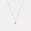 Halo Tea Rose Pendant Necklace - Rose Gold