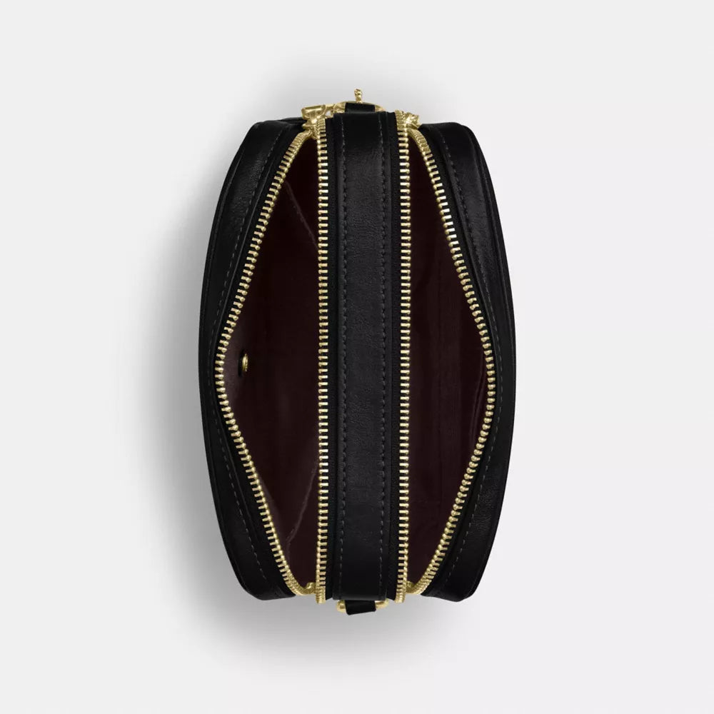 Mini Carey Crossbody Bag - Crinkle Leather/Gold/Black