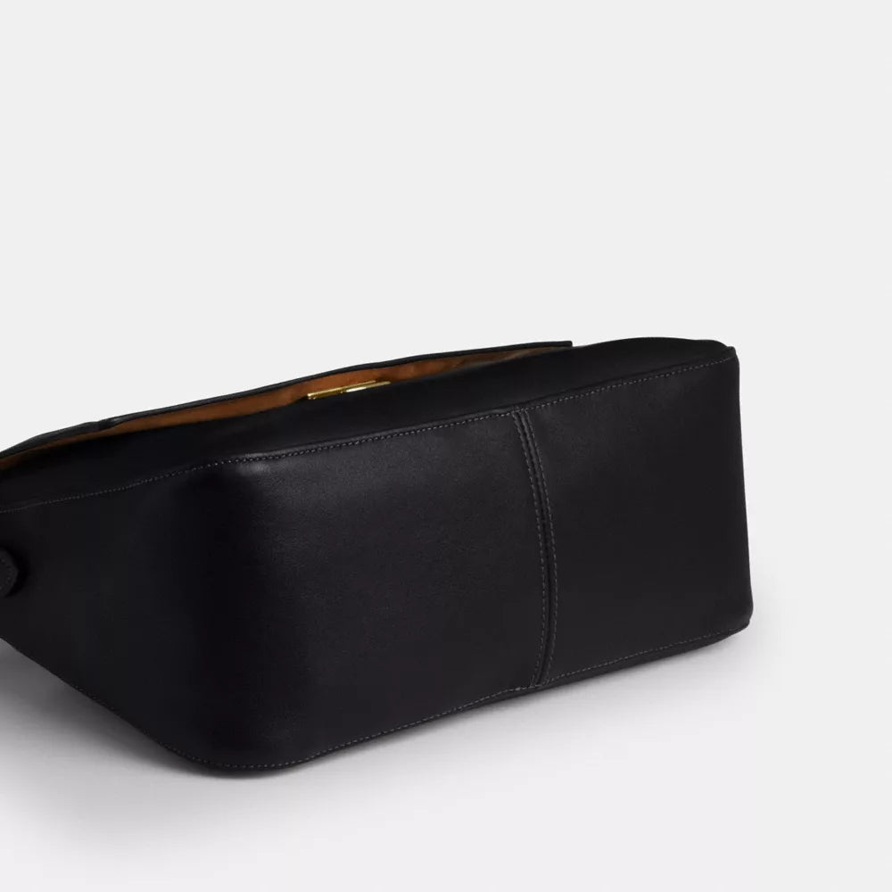 Etta Flap Bag - Natural Grain Leather/Gold/Black