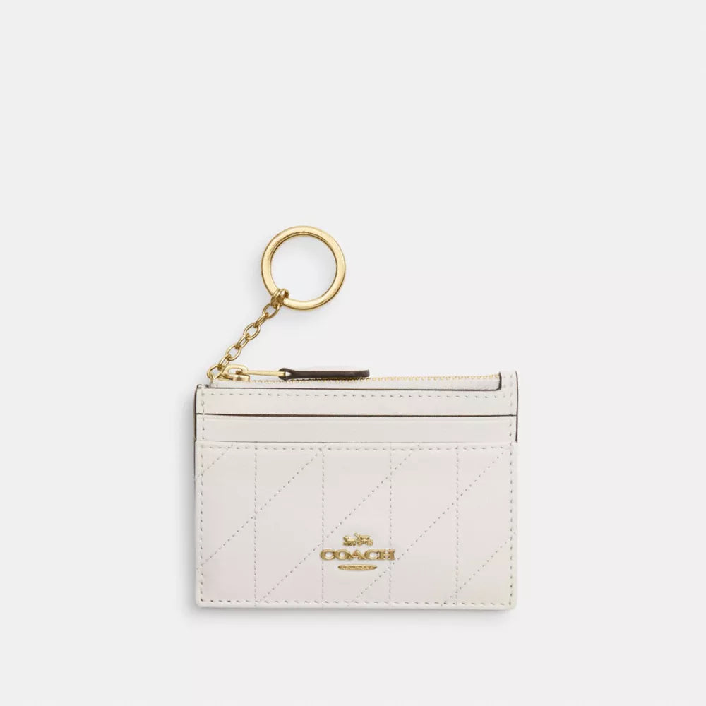 Mini Skinny Id Case With Quilting - Gold/Chalk