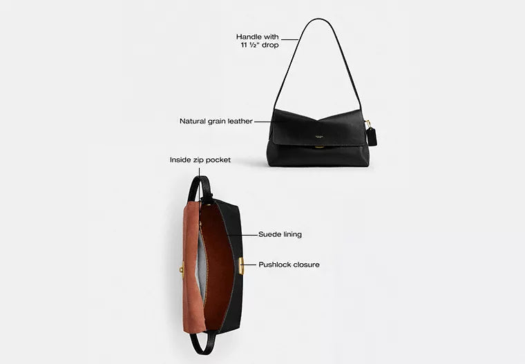 Chelsea Shoulder Bag 30 - Natural Grain Leather/Brass/Black
