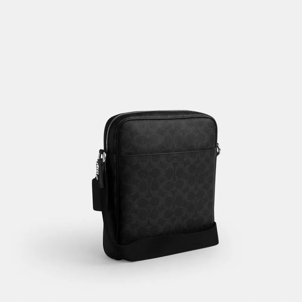 Tristan Crossbody Bag 22 In Signature Canvas - Signature Canvas/Silver/Black Signature