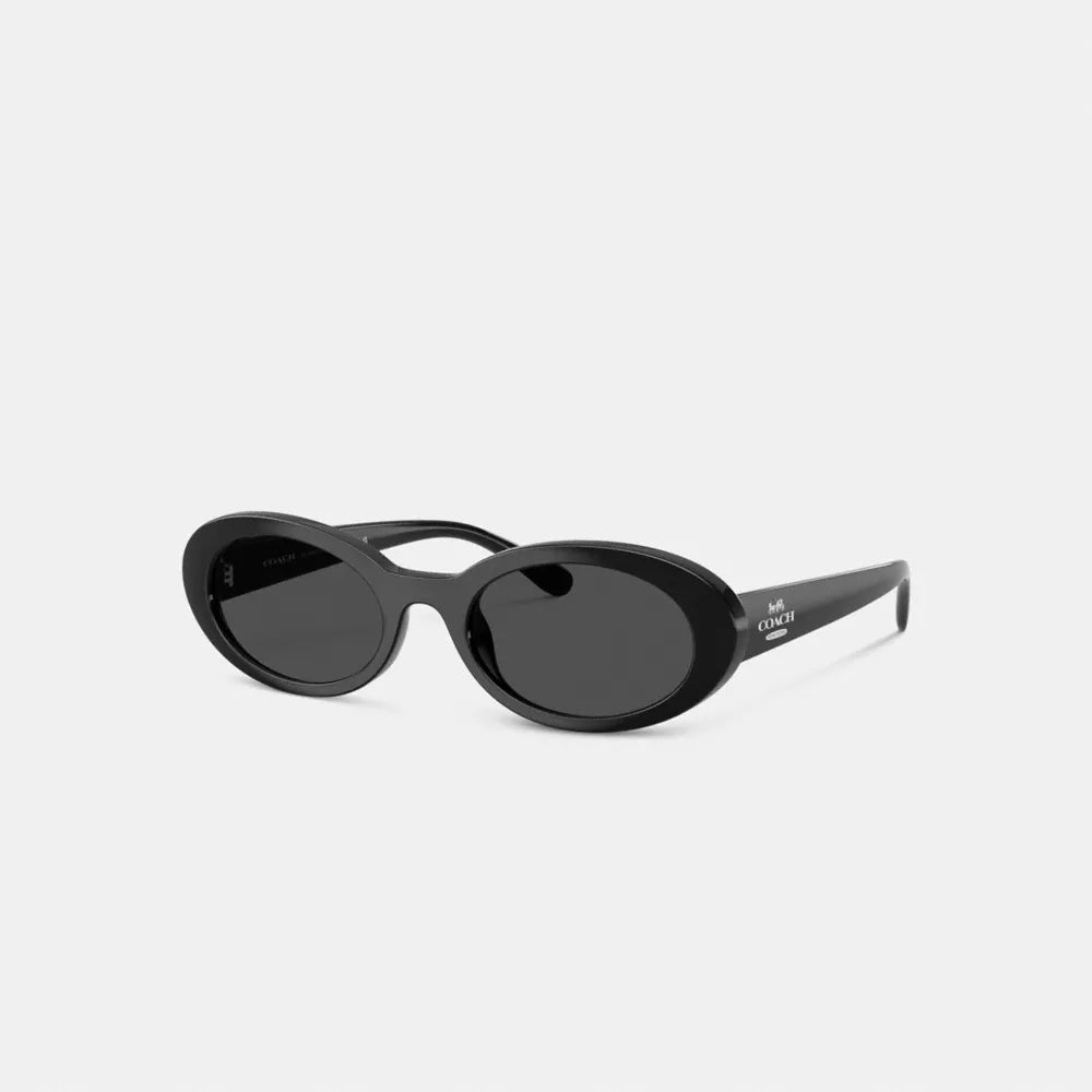 Narrow Oval Sunglasses - Black