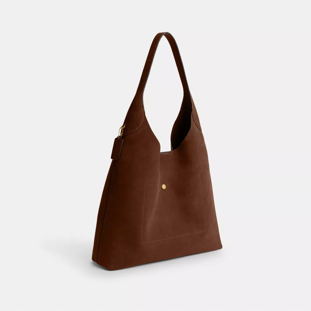 Brooklyn Shoulder Bag 39 - Suede/Brass/Warm Brown