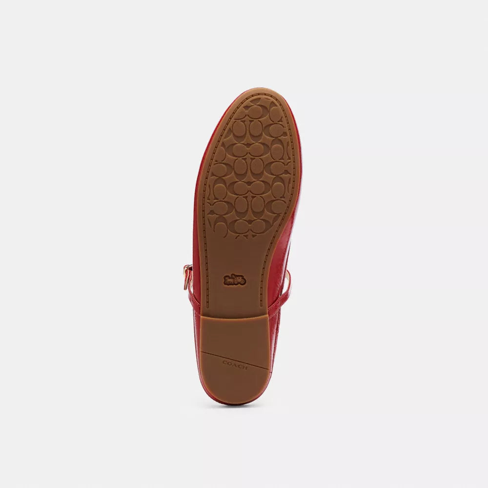 Ballet Mule - Crinkle Leather/Poppy
