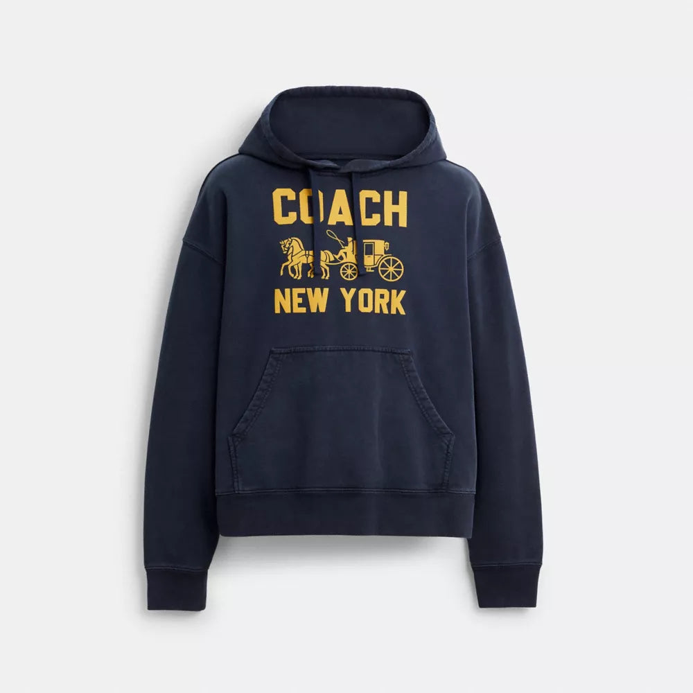 Horse And Carriage Hoodie - Navy Blue