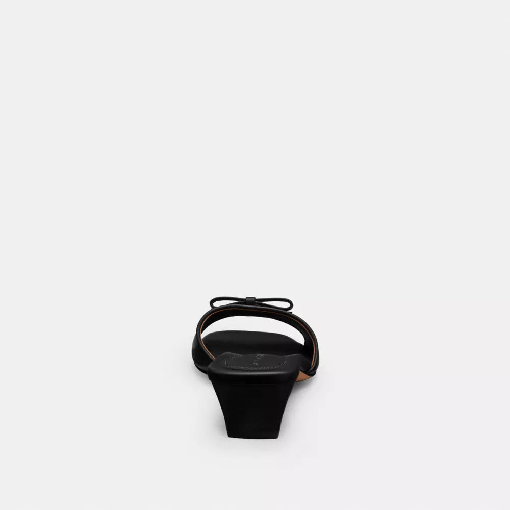 Bow Kitten Heel Sandal - Black