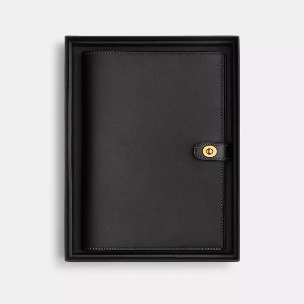 Notebook - Smooth Leather/Brass/Black