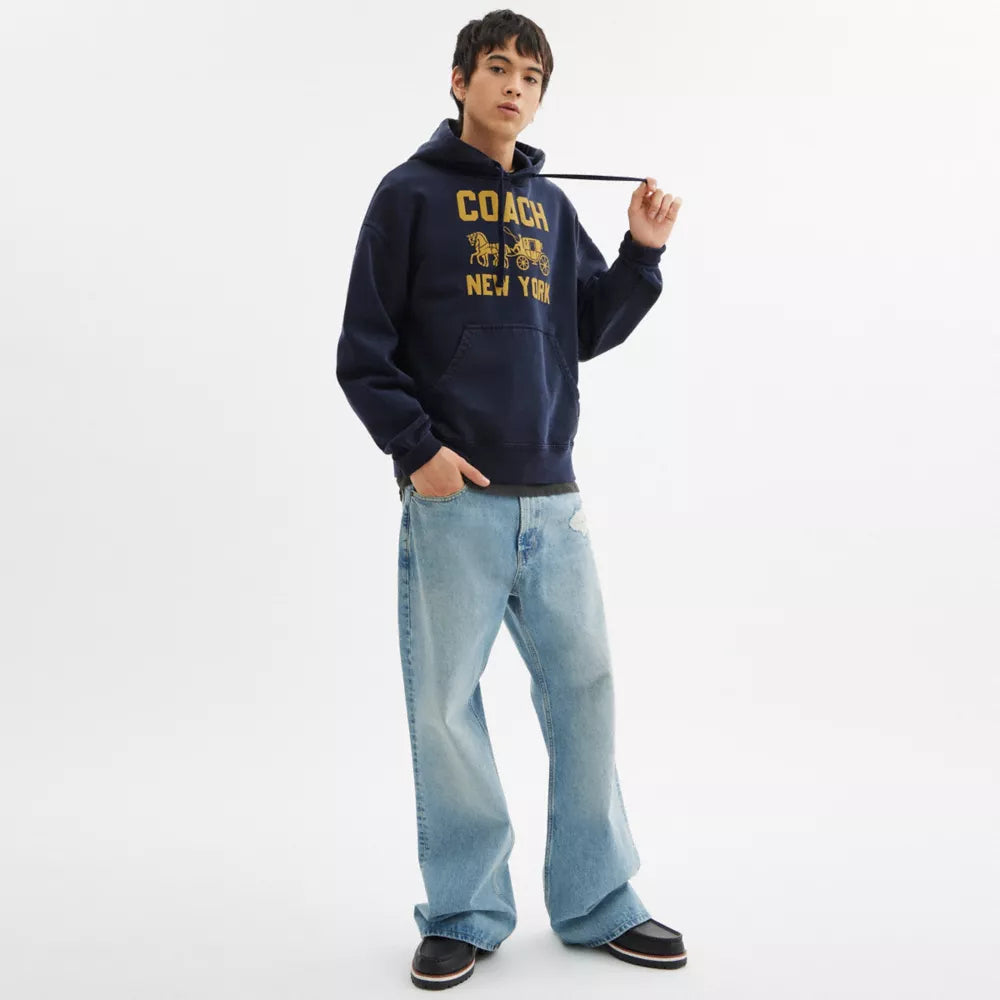 Horse And Carriage Hoodie - Navy Blue