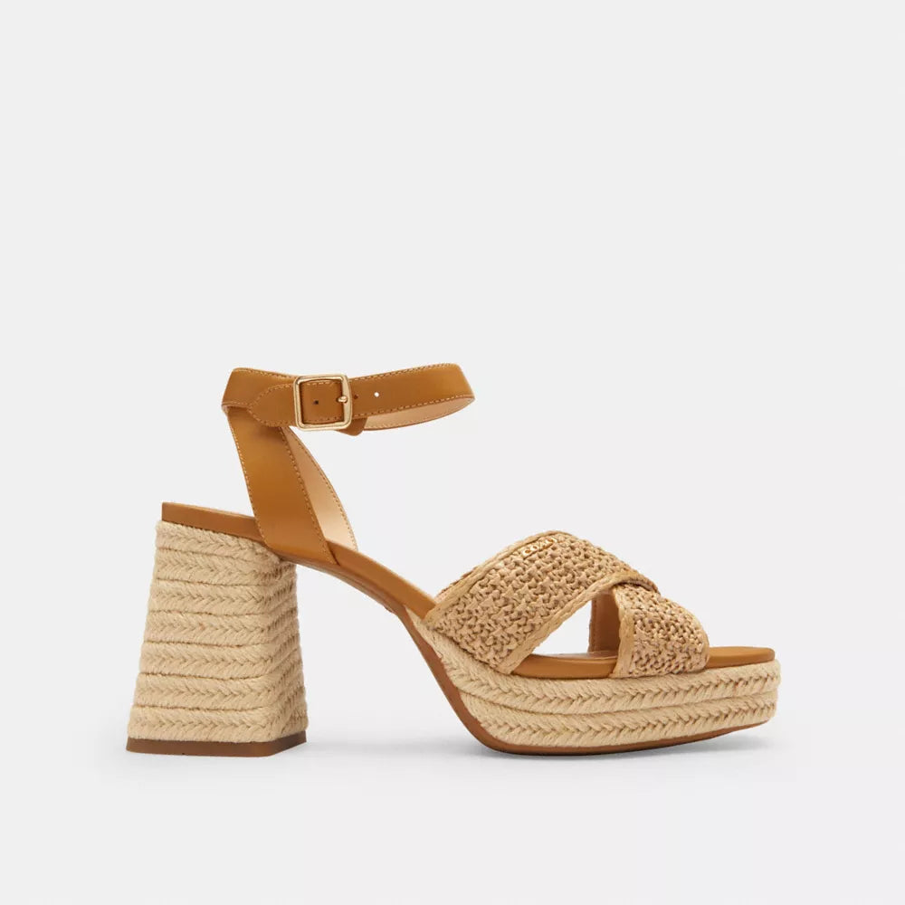 Block Heel Sandal - Natural