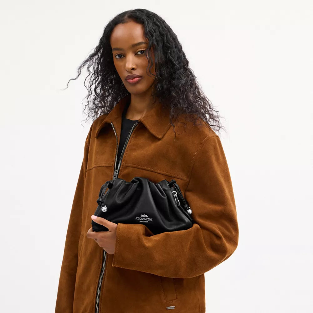 Faye Shoulder Bag - Smooth Leather/Silver/Black