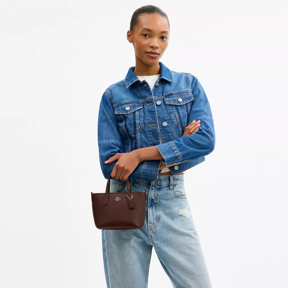 City Mini Tote Bag - Pebbled Leather/Gold/Maple