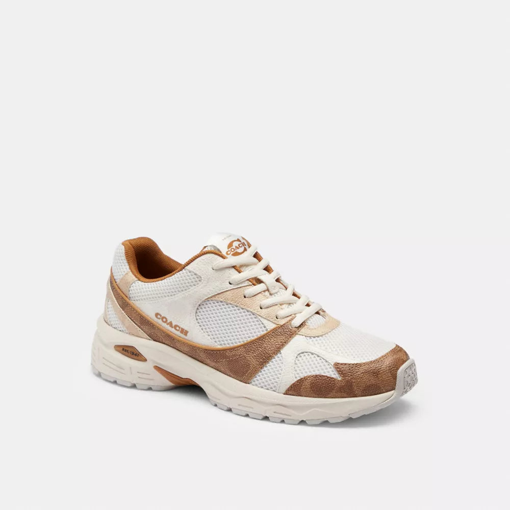 Sport Sneaker In Signature Canvas - Brown/Multi